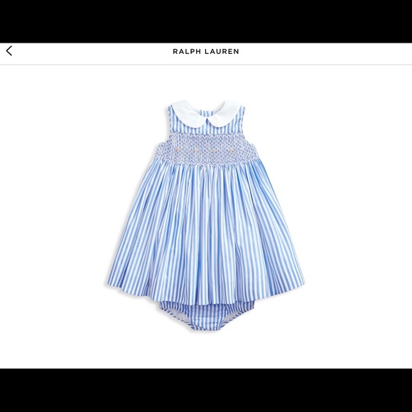 🌷RALPH LAUREN SIZE 18 MONTHS SMOCKED DRESS AND DIAPER COVER - Picture 6 of 7